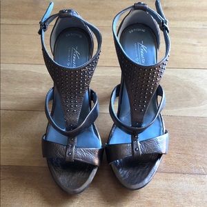 Kenneth Cole Studded Bronze Sandals - 5.5